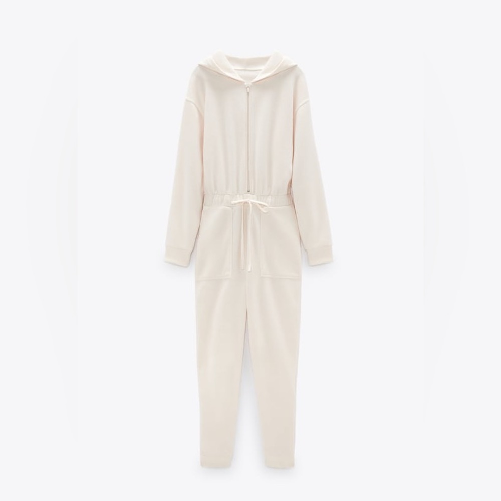 ZARA KNIT TIE WAIST JUMPSUIT